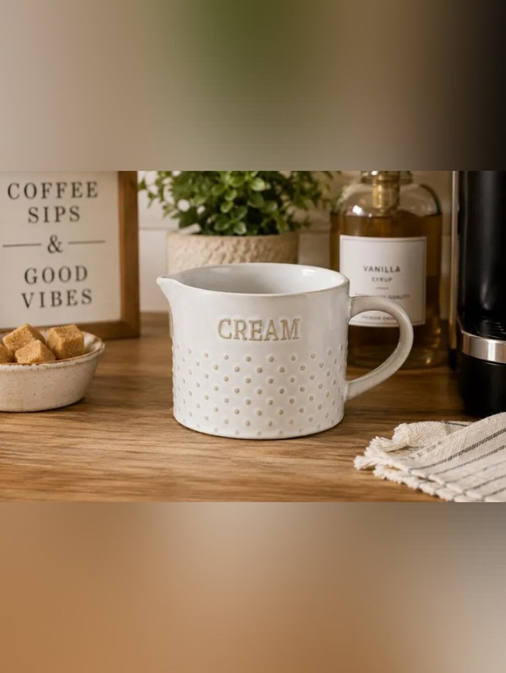 Better Homes And Gardens Modern Farmhouse Creamer Raised Polka Dots
